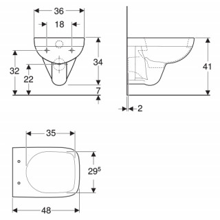 Geberit Selnova Square konzolna wc šolja, dubina 48cm 501.504.00.7 