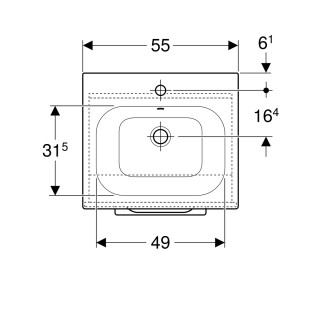 Geberit Selnova Square komplet ormarić sa umivaonikom, lava, mat, 55x65,2x50,2 501.249.00.1 