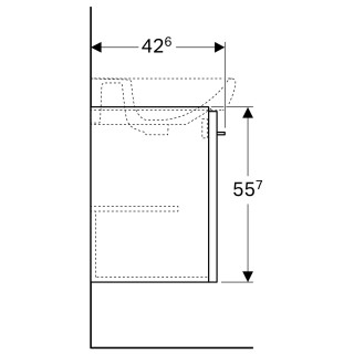 Geberit Selnova Square ormarić, jedna vrata, beli, sjaj, 49,3x55,7x42,6 cm /u kombinaciji sa  500.31 