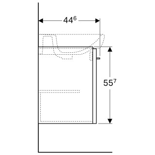 Geberit Selnova Square ormarić, jedna vrata, beli, sjaj, 54,4x55,7x44,6 cm/ u kombinaciji sa 500.300 