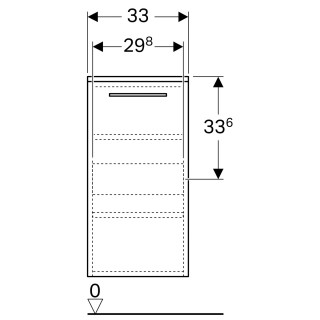 Geberit Selnova Square bočni ormarić, jedna vrata, beli, sjaj 33x65,4x33,5 cm 500.181.01.1 