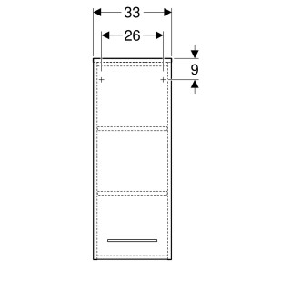 Geberit Selnova Square srednje visoki ormarić, beli, sjaj, 33x85x29,7 cm 501.276.00.1 