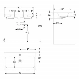 Geberit iCon umivaonik, 90x48,5 cm 124090000 