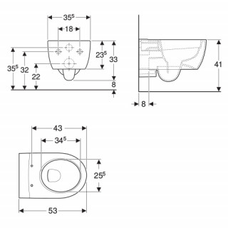 Geberit iCon konzolna wc šolja, rimfree 204060000 