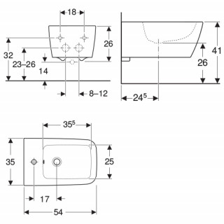 Geberit  iCon Square konzolni bide 231910000 