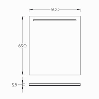 PINO ART SIGMA ART OGLEDALO 60 LED 0455 