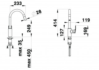 Herz Elite Baterija Za Sudoperu Sa Tusem, Sa Ugaonim Ventilima E22 00112 