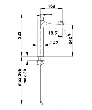 Herz Elite Black Baterija Za Umivaonik Povisena E12B Crna 00089B 