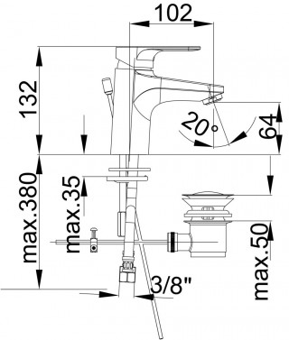 Herz Infinity Baterija Za Umivaonik I10 Sa Podsklopom Sifona 00002 