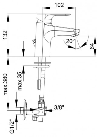 Herz Infinity Baterija Za Umivaonik I10 Sa Ugaonim Ventilima 00003 