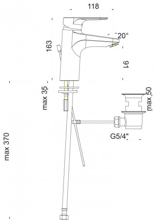 Herz Infinity Povisena Baterija Za Umivaonik I12 Sa Podsklopom Sifona 00012 