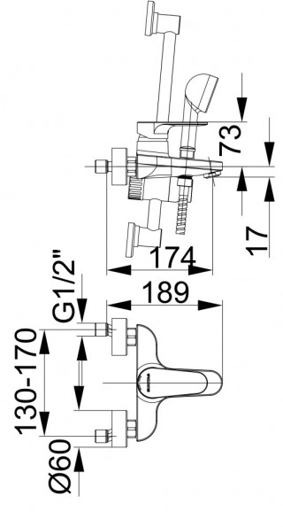 Herz Infinity Baterija Za Kadu I30 Sa Tus Rucicom, Crevom I Kliznom Sipkom 00303 