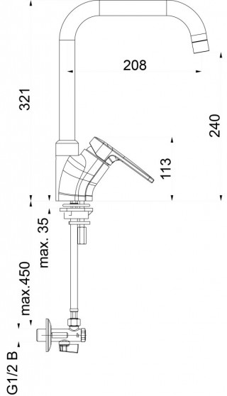 Herz Infinity Baterija Za Sudoperu I23 Sa Ugaonim Ventilima 00175 