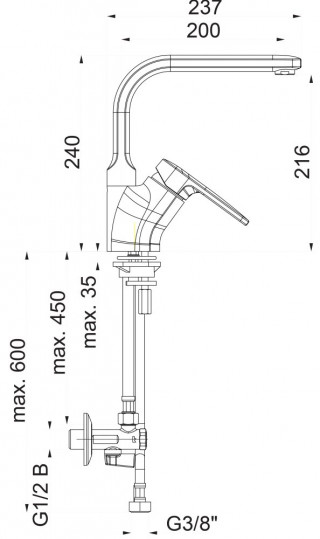 Herz Infinity Baterija Za Sudoperu I21 Sa Tri Cevi I Ugaonim Ventilima 01171 