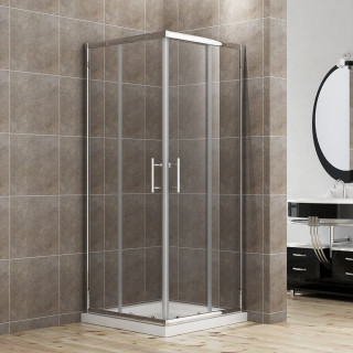 NKS Paravan 6005 providno staklo 6mm 80x80x185 plitka, silver, kompenzacioni profil KBJF00480ST 