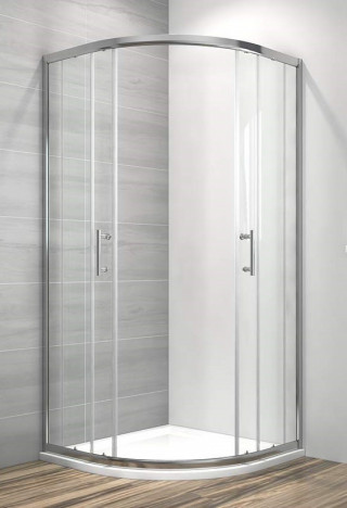 NKS Paravan 6012 providno staklo 6mm R80x195 silver, kompenzacioni profil KBJ109280ST 