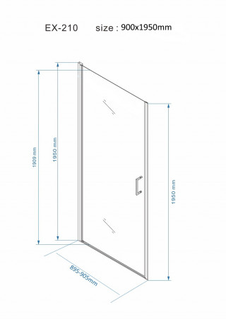 Nks Tus Paravan EX210 90x195  6mm KBKEX21090 