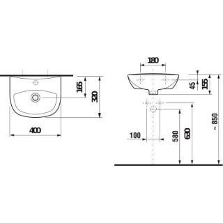 Jika Lavabo ZETA 40cm 8153930001041 