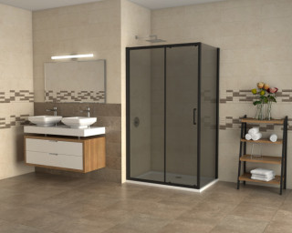 Copen Tus Kabina Atlas Black 110X80X195Cm 6Mm Providno Staklo C-02-B4110/B4080 