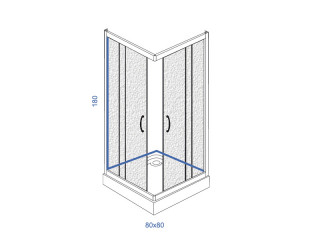 LINNI TUS KABINA 80X80 STANDARD mat/hrom 4mm 