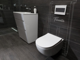 FLUENTA WC SOLJA KONZOLNA RIMLES A SA DASKA SC 40006661 