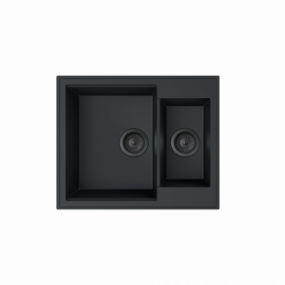 Milo Granitna sudopera MILO RETTO 61x50 Lava stone sa sifonom dupla RET.L.5KBO 