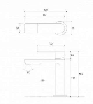 Cop Baterija za lavabo COPEN NOOK mat crna C-01-100MB 
