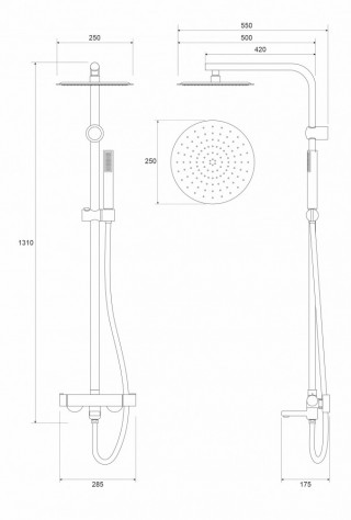 Cop Baterija i usponski tus sa izlivom COPEN NOOK mat crna okrugli set C-01-110MB 