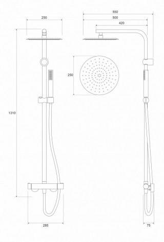 Cop Baterija i usponski tus COPEN NOOK mat crna okrugli set C-01-112MB 