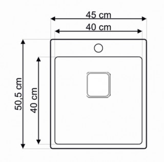 Lav sudopera AS 381   450x505x200 mm  / 1mm  sa sifonom 