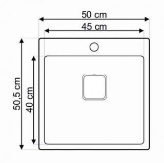 Lav sudopera AS 382   500x505x200 mm  / 1mm  sa sifonom 