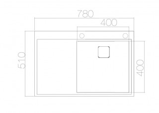 Lav sudopera AS 3326 -  HAND MADE 780x510x230 mm Debljina lima: 1.2 mm Korito može biti levo ili desno sa sifonom 