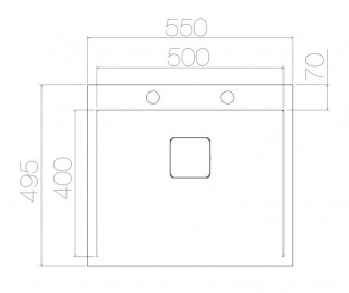 Lav sudopera AS 251 – HAND MADE 550x495x230 mm Debljina lima: 1.2 mm sa sifonom 