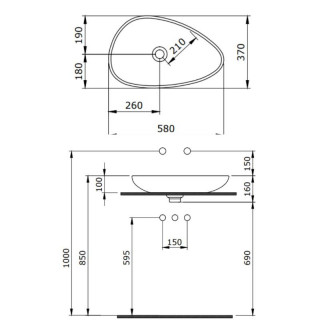 BOCCHI ETNA LAVABO 58 CM - BRONZE  MAT 1114-070-0125 