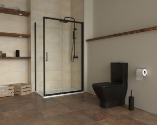 COPEN Tus kabina ATLAS BLACK 800X1000X1950 trans staklo 6mm crni mat ram  C-02-B4100T+C-02-4080T 