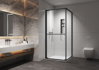 COPEN Tus kabina  ATLAS PRO 1V 800x800x2000 matt black, staklo 6mm providno C-02-B43K8001V 
