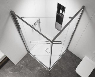 COPEN Tus kabina  ATLAS PRO 1V 900x900x2000 matt black, staklo 6mm providno C-02-B43K9001V 
