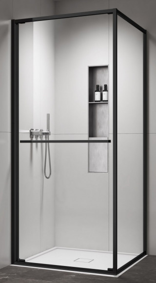COPEN Tus kabina  ATLAS PRO 1V 900x900x2000 matt black, staklo 6mm providno C-02-B43K9001V 