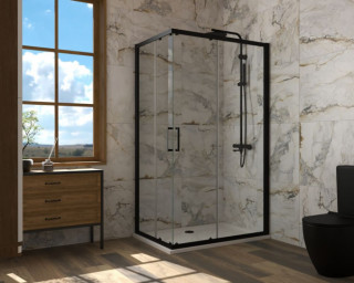 Copen tus kabina ATLAS PRO 1200x800x1950 matte black trans staklo 6mm C-02-B431200 + C-02-B43800 