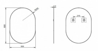 Copen Ogledalo 500x800 sa alu ramom 7,7mm brušeno srebro H-010RBS 