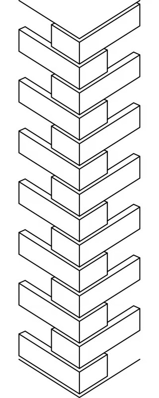 Dekorativna cigla Ugao 20×10×6×1.9cm 14kom