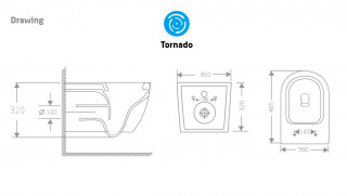 Wc solja MILE TORNADO konzolna crna sa slim wc daskom 