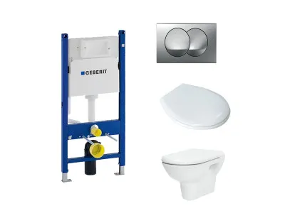SET GEBERIT UGRADNI 111.153.11.1 + HROM TIPKA + WC SOLJA SA DASKOM 
