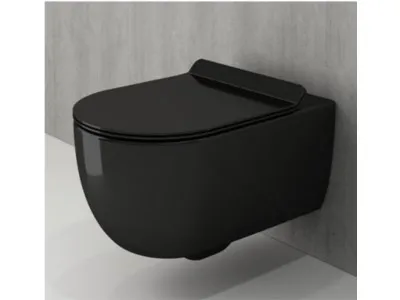 BOCCHI V-TONDO RIMLESS KONZOLNA SOLJA SA DASKOM SJAJ CRNA1416-005-0129 