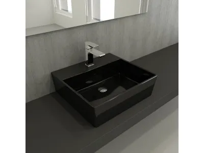BOCCHI MILANO 50 CM SA RUPOM LAVABO SJAJNA CRNA 1216-005-0126 