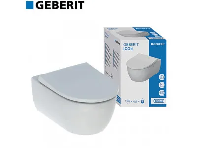 Geberit ICON 500.784.01.1 set konzolna wc šolja 204060000 skriveno kačenje Rimfree sa slim SC daskom 