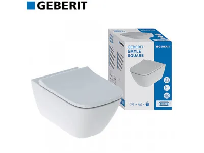 Geberit SMYLE SQUARE500.683.00.2 set konzolna wc šolja 500.208.01.1  skriveno kačenje Rimfree sa sli 