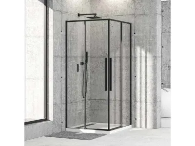 DIP TUS KABINA CRNA BR6631CA-90 90x90cm visina 1950mm ,providno staklo 6mm 