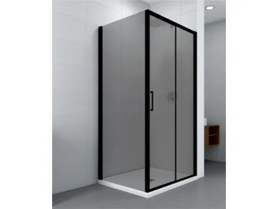 Copen Tus Kabina Atlas Black 140X70X195Cm 6Mm Providno Staklo C-02-B4140/B4070 