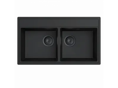 Milo Granitna sudopera MILO METRO 76x44 Lava stone sa sifonom dupla MET.L.2KBO 